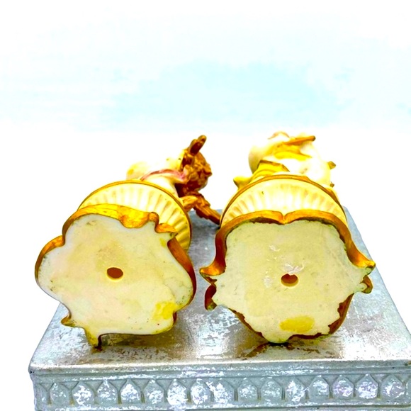 Vintage Hand Painted Fontanini Style Hollywood Regency Cherubs/Angels Figurines - Picture 2 of 9